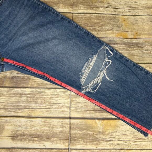 Levi's Low Pro Straight Distressed Thrashed Raw Hem Jeans Womens Sz W31 - Picture 7 of 8